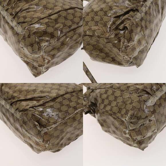 GUCCI GG Crystal Hand Bag Coated Canvas Beige Gold - Picture 10 of 12